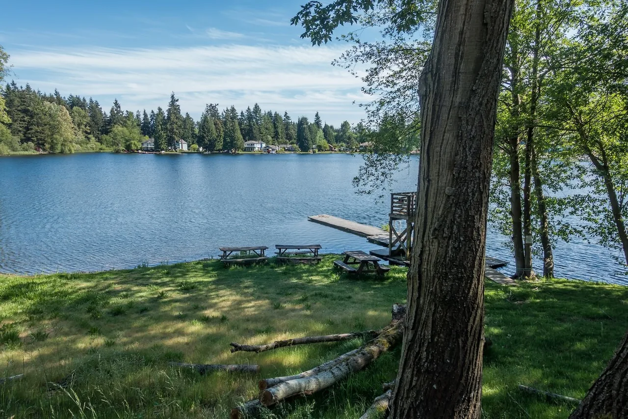 Mirror Lake surrounded by trees in Federal Way, Washington